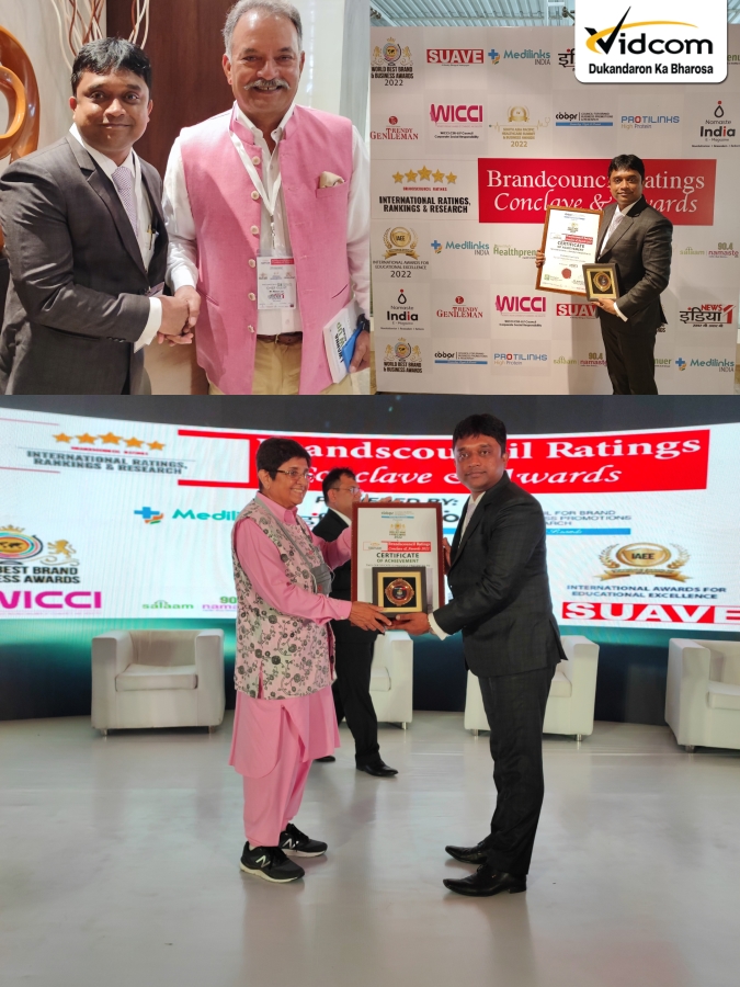 Mohammad Tarik at the Brands Council Ratings ceremony with former Lieutenant Governor of Puducherry Kiran Bedi